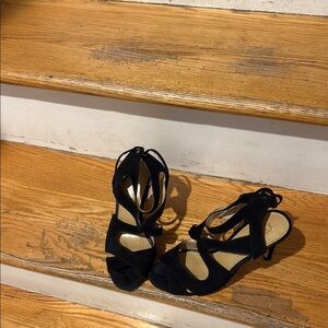 BCBGMaxAzria Black Stiletto Heels Strappy Design